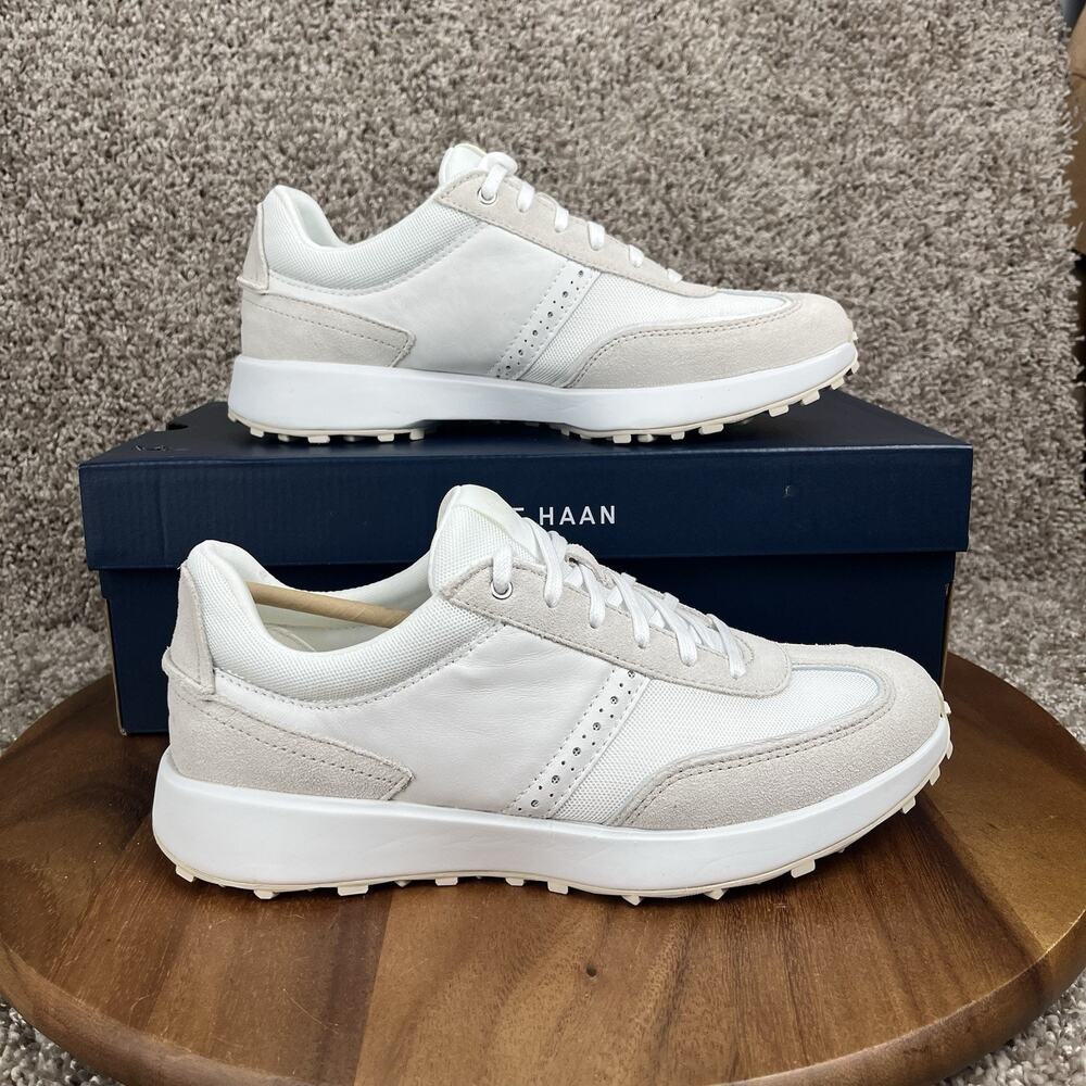 Cole Haan Grand Crosscourt Meadow Runner Womens 9 C White Suede Lace Up Low Top